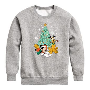 Disney's Mickey Mouse & Pluto Boys 8-20 Christmas Tree Crew Fleece Sweatshirt