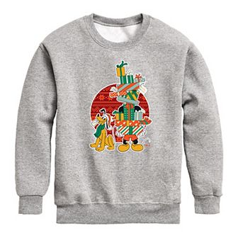 Disney's Mickey Mouse & Pluto Boys 8-20 Presents Crew Fleece Sweatshirt