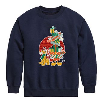 Disney's Mickey Mouse & Pluto Boys 8-20 Presents Crew Fleece Sweatshirt