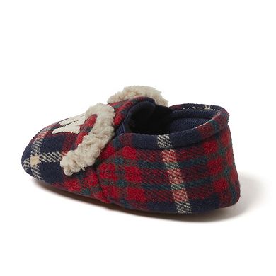 Dearfoams Baby Bear Plaid Closed Back Slippers