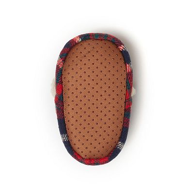 Dearfoams Baby Bear Plaid Closed Back Slippers