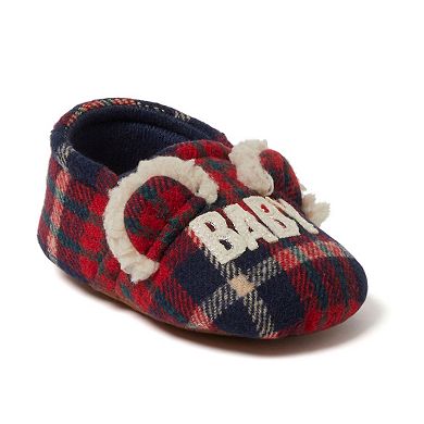 Dearfoams Baby Bear Plaid Closed Back Slippers