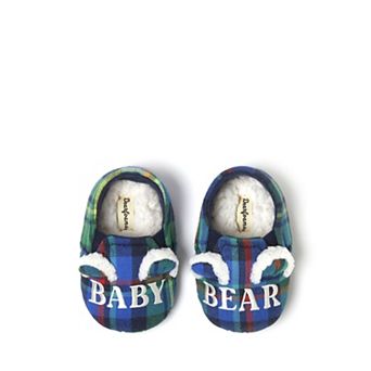 Dearfoams Baby Bear Plaid Closed Back Slippers