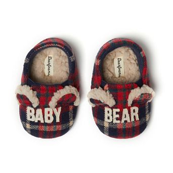 Dearfoams Baby Bear Plaid Closed Back Slippers