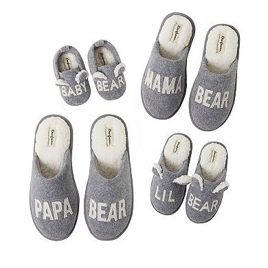 Dearfoams Casey Lil Bear Kids' Family Scuff Slippers