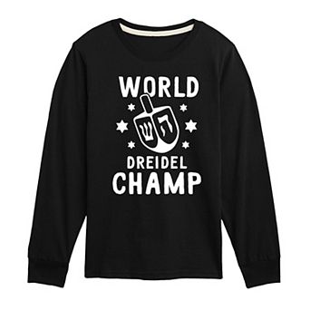 Boys 8-20 World Dreidel Champ Long Sleeve Graphic Tee