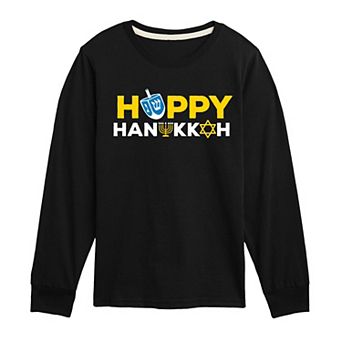 Boys 8-20 Happy Hanukkah Long Sleeve Graphic Tee