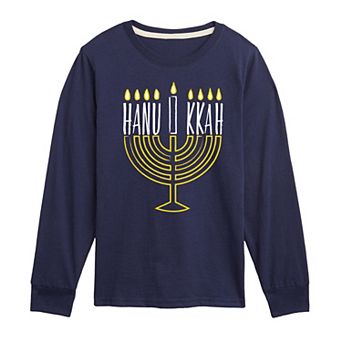 Boys 8-20 Hanukkah Menorah Long Sleeve Graphic Tee
