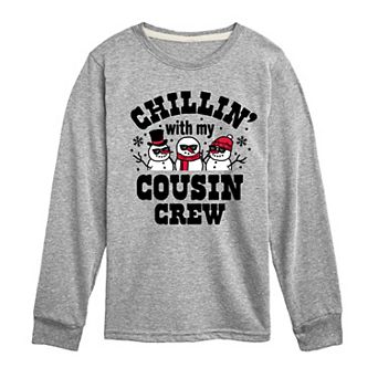 Boys 8-20 Chillin With My Cousin Crew Long Sleeve Tee