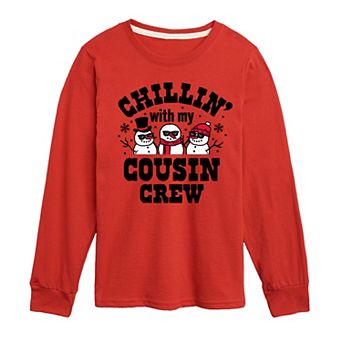 Boys 8-20 Chillin With My Cousin Crew Long Sleeve Tee