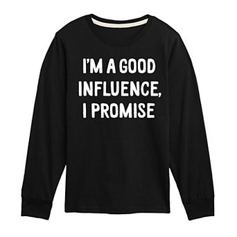 Boys 8-20 Im A Good Influence Long Sleeve Graphic Tee