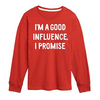 Boys 8-20 Im A Good Influence Long Sleeve Graphic Tee