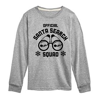 Boys 8-20 Santa Search Squad Long Sleeve Graphic Tee