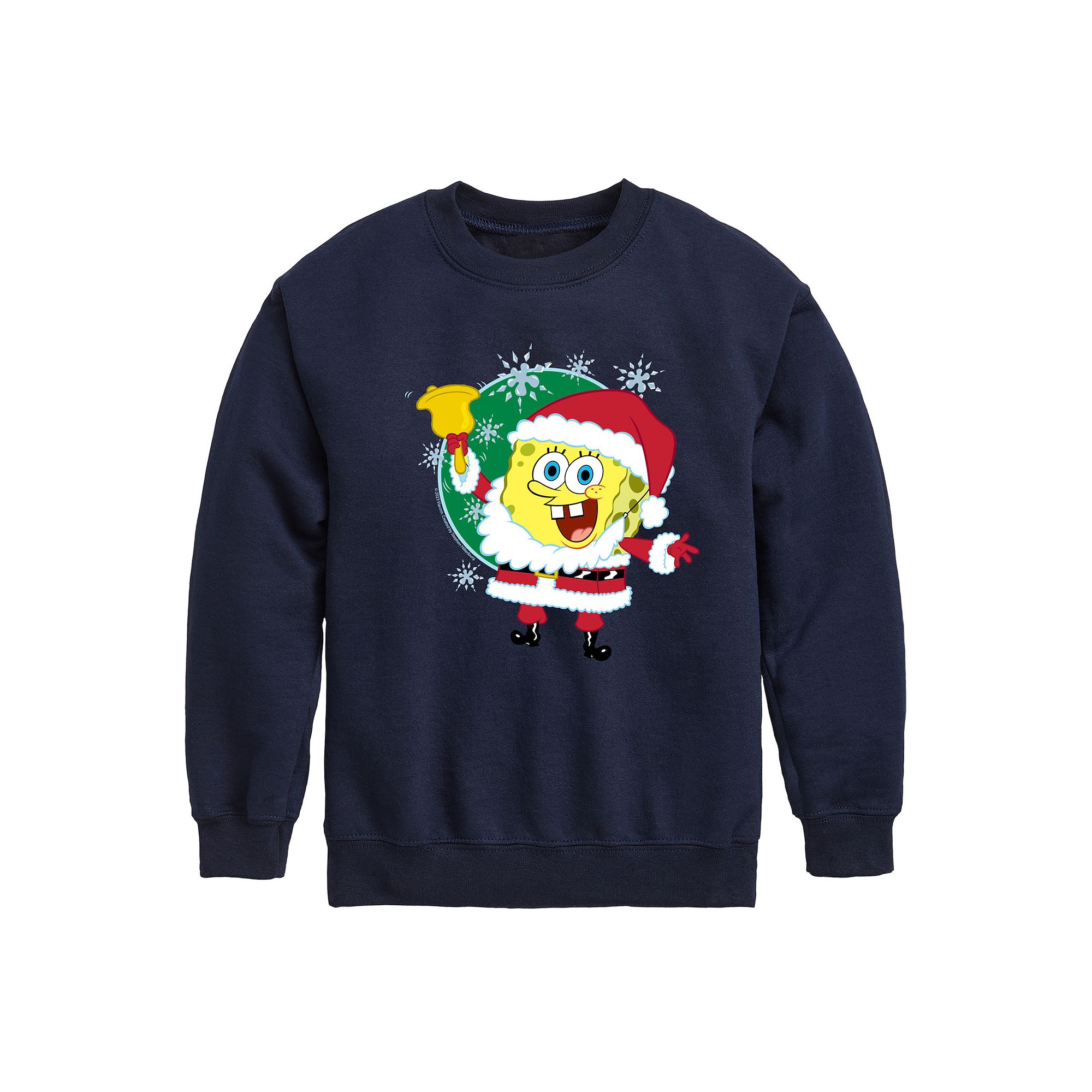 Boys 8-20 Nickelodeon Spongebob Squarepants Santa Crew Fleece Sweatshirt, B