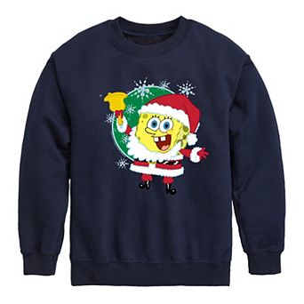 Boys 8-20 Nickelodeon Spongebob Squarepants Santa Crew Fleece Sweatshirt