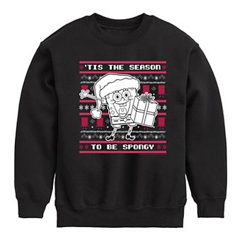Boys 8-20 Nickelodeon Spongebob Squarepants Christmas Fleece Sweatshirt