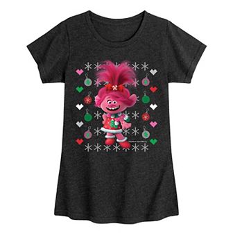 Girls 7-16 Trolls Poppy Sweater Pattern Graphic Tee