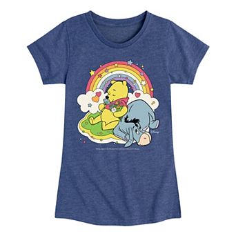Disney's Winnie The Pooh Girls Eeyore Pooh Rainbow Tee
