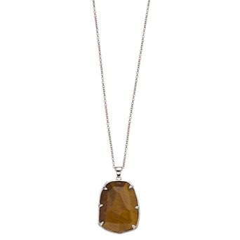 SIRI USA by TJM Sterling Silver Tiger's Eye Statement Pendant Necklace