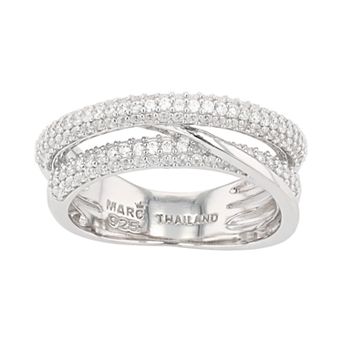 SIRI USA by TJM Sterling Silver Cubic Zirconia Highway Ring