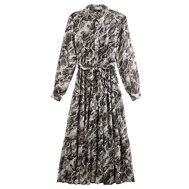 Women's Simply Vera Vera Wang Belted Midi Shirt Dress