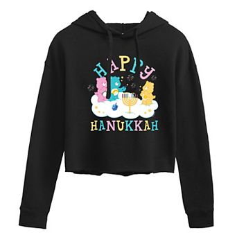 Juniors' Care Bears Happy Hanukkah Cropped Hoodie
