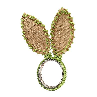 Easter Bunny Ears Napkin Rings Set Of 4- Gold Rabbit Ears