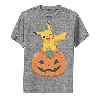 Boys 6-20 Pokemon Pikachu Sitting On Pumpkin Tee