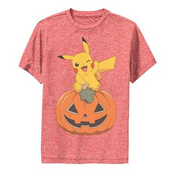 Boys 6-20 Pokemon Pikachu Sitting On Pumpkin Tee