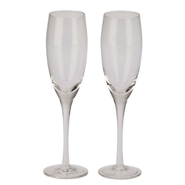 9" Claro Clear Glass Toasting Flutes