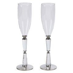 JoyJolt Claire Crystal Cylinder Champagne Glass - Set of 4
