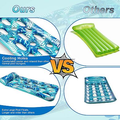 70 X 30 Inches Inflatable Float Pool Chair & Headrest