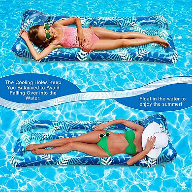 70 X 30 Inches Inflatable Float Pool Chair & Headrest