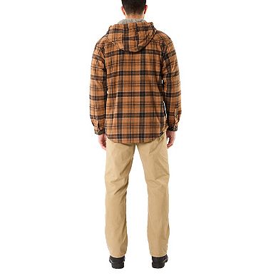 Men's Smith's Workwear Sherpa-Lined Hooded Flannel Shirt Jacket