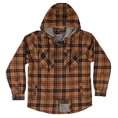 Men's Smith's Workwear Sherpa-Lined Hooded Flannel Shirt Jacket