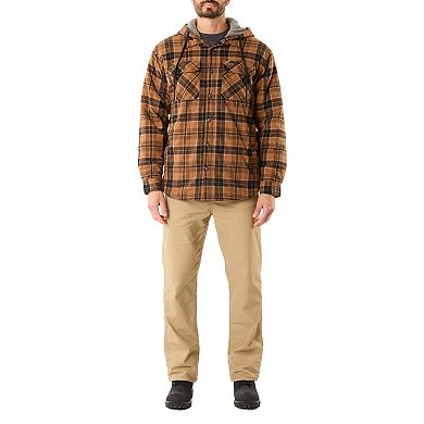 Men's Smith's Workwear Sherpa-Lined Hooded Flannel Shirt Jacket