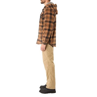 Men's Smith's Workwear Sherpa-Lined Hooded Flannel Shirt Jacket