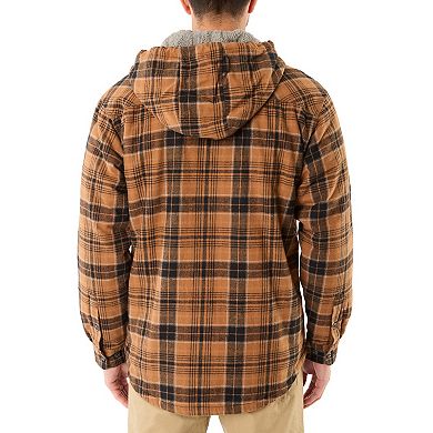 Men's Smith's Workwear Sherpa-Lined Hooded Flannel Shirt Jacket