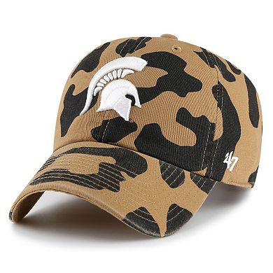 Women's '47 Michigan State Spartans Rosette Leopard Clean Up Adjustable Hat