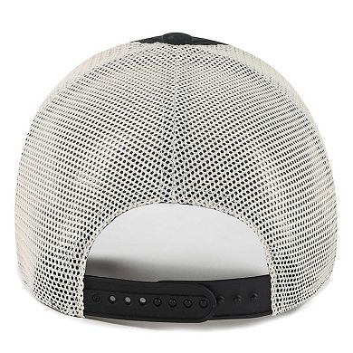 Men's '47 Black/Natural New Orleans Saints Five Point Trucker Clean Up Adjustable Hat