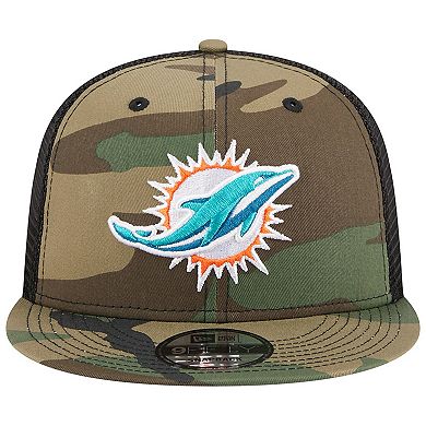 Men's New Era Camo Miami Dolphins Main Trucker 9FIFTY Snapback Hat