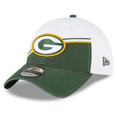 Men's New Era  White/Green Green Bay Packers 2023 Sideline 9TWENTY Adjustable Hat