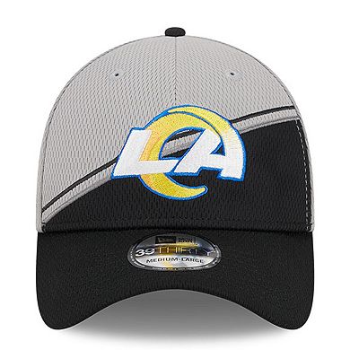 Men's New Era Gray/Black Los Angeles Rams 2023 Sideline 39THIRTY Flex Hat