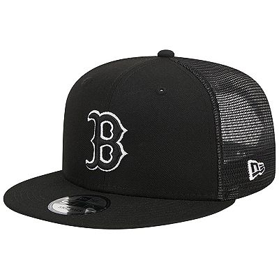 Men s New Era Black Boston Red Sox Trucker 9FIFTY Snapback Hat