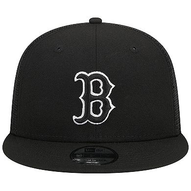 Men's New Era Black Boston Red Sox Trucker 9FIFTY Snapback Hat