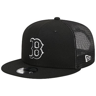 Men's New Era Black Boston Red Sox Trucker 9FIFTY Snapback Hat