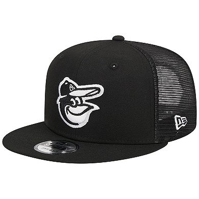 Men's New Era Black Baltimore Orioles Trucker 9FIFTY Snapback Hat