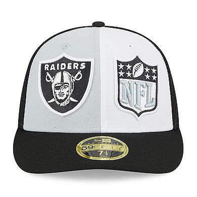 Men's New Era Gray/Black Las Vegas Raiders 2023 Sideline Low Profile 59FIFTY Fitted Hat