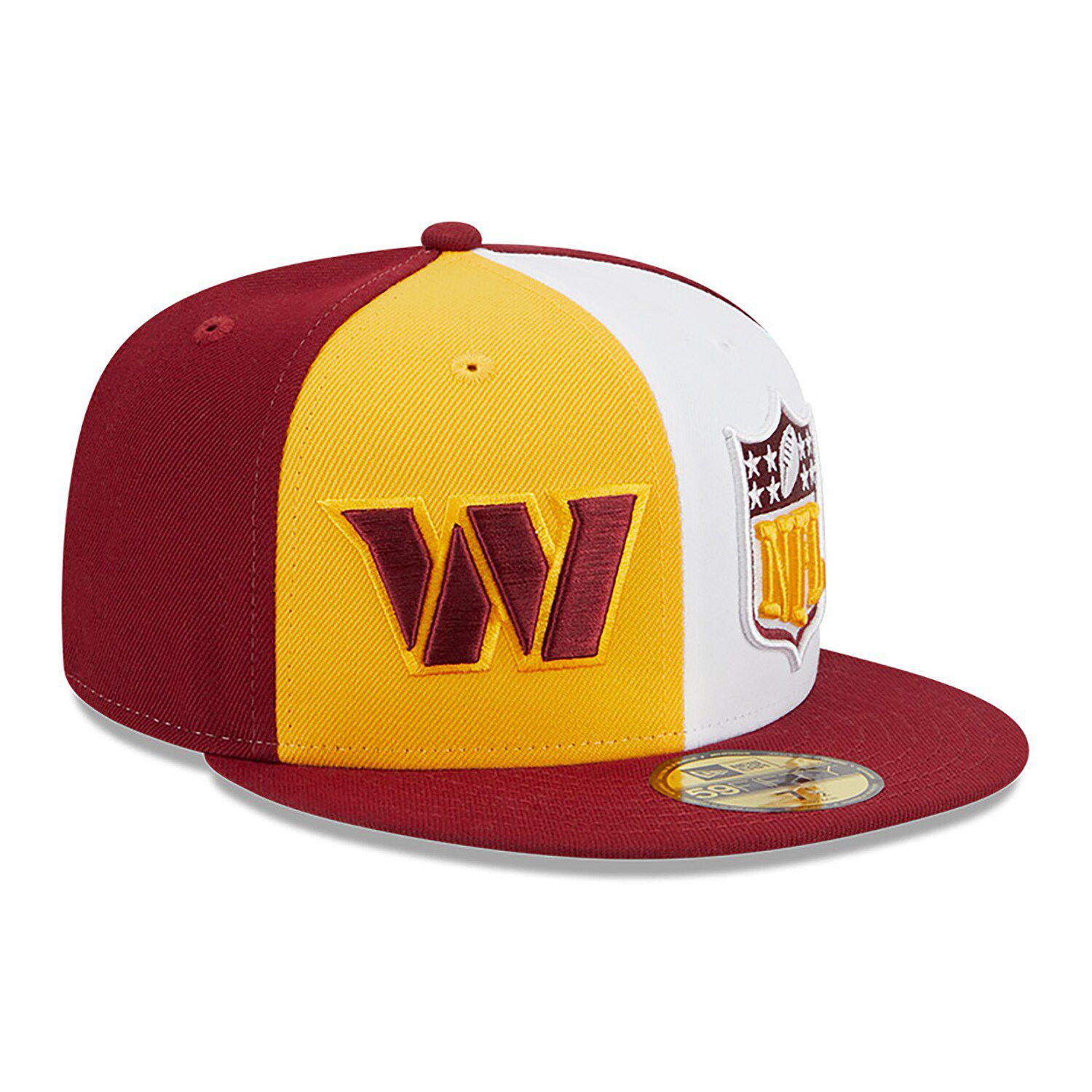 Men's New Era Gold/Burgundy Washington Commanders 2023 Sideline 59FIFTY ...