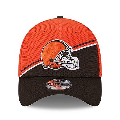 Men's New Era  Orange/Brown Cleveland Browns 2023 Sideline 39THIRTY Flex Hat